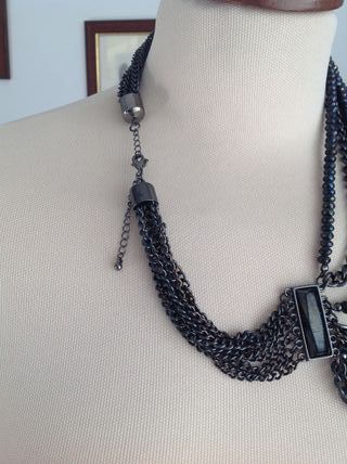 ELEGANTISSIMA COLLANA 9 FILI COLORE BLU SCURO