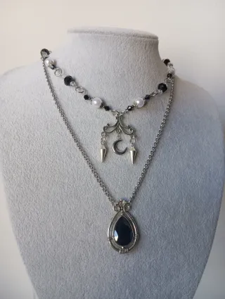 Doppia Collana Choker "DARK ACADEMIA" in acciaio