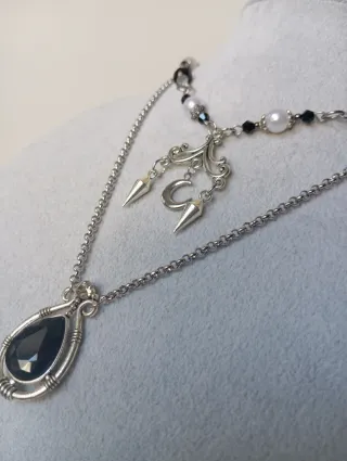 Doppia Collana Choker "DARK ACADEMIA" in acciaio