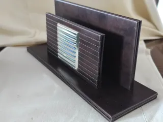 Svuotatasche e porta posta in pelle e argento