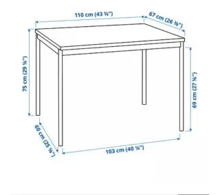 Tavolo da pranzo nero Ikea 601705205 con design moderno e elegante