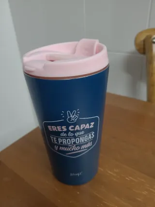 Taza Térmica Mr Wonderful Azul y Rosa