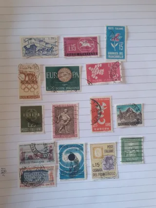 15 Francobolli Italiani Usati Anni '50-'60