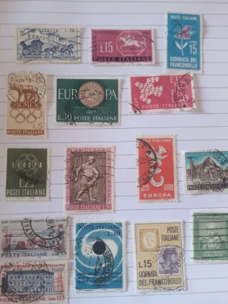 15 Francobolli Italiani Usati Anni '50-'60