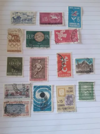 15 Francobolli Italiani Usati Anni '50-'60
