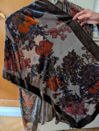 Kimono Terciopelo Devoré Multicolor Talla Única