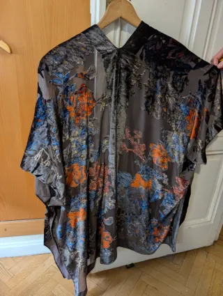 Kimono Terciopelo Devoré Multicolor Talla Única