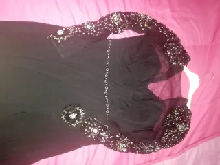 Abito da cerimonia blu con strass