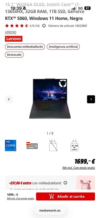 Lenovo Legion 5 RTX 5060 32GB RAM OLED