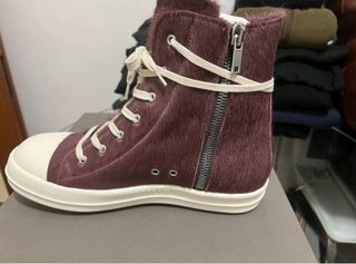 Sneakers Rick Owens pelo pony ametista