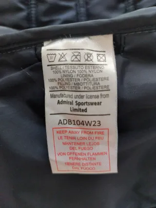 Giubbino ultralight Admiral 14 anni