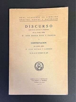 Discurso de entrada Real Academia de Ciencias