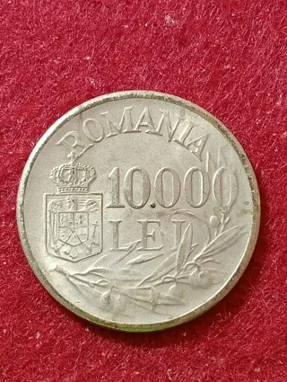 Moneta Argento Romania 10.000 Lei