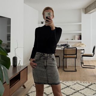 Falda vaquera gris Zara