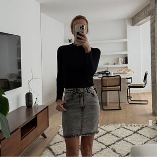 Falda vaquera gris Zara