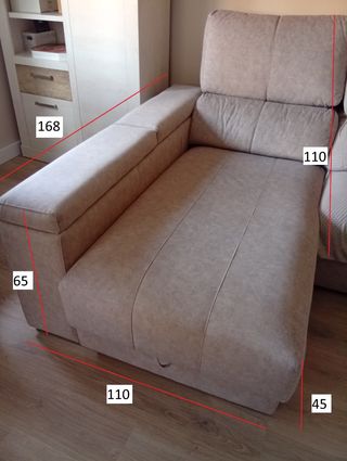 Chaiselongue beige (parte de sofá)