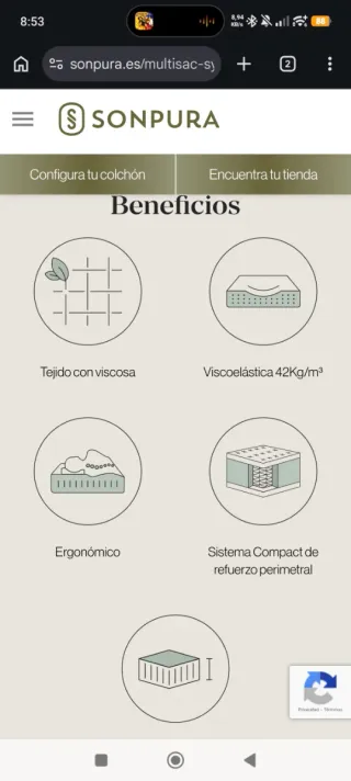 Colchón Sonpura Prisma 150x190