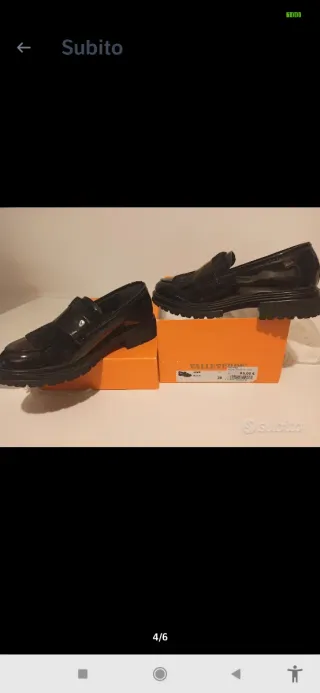 Mocassini Valleverde vernice nera donna 38