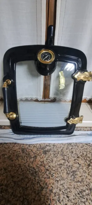 Puerta Cristal Cocina Leña Lakunza Negra/Dorada