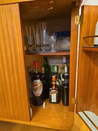 Mueble Bar Francés Roble Vintage Años 60