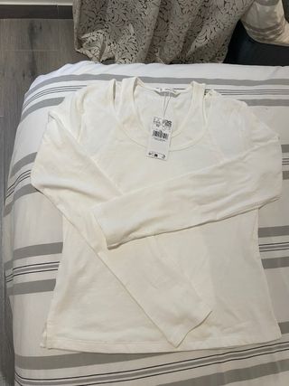 Camiseta Mango Teen blanca talla XS