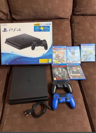 PlayStation 4 500GB Negra + 2 Mandos + Juegos