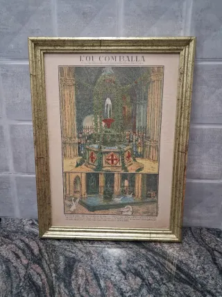 Grabado L'OU COMBALLA Catedral de Barcelona 1929