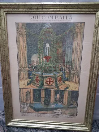 Grabado L'OU COMBALLA Catedral de Barcelona 1929
