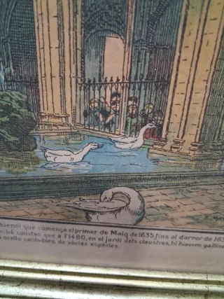 Grabado L'OU COMBALLA Catedral de Barcelona 1929