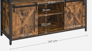 Mueble TV Estilo Rústico con Puertas Correderas