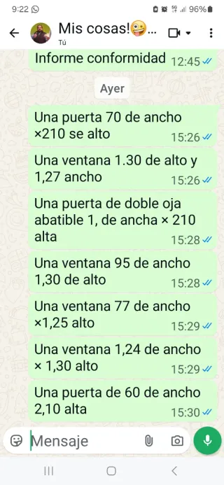 Lote de ventanas de aluminio