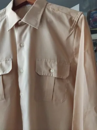 Camisa militar vintage beige