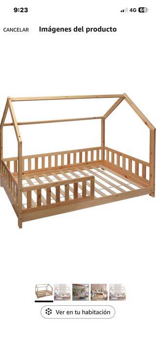 Cama Cabaña Infantil Madera 90x190