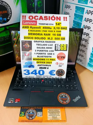 Lenovo Thinkpad E14 Ryzen5 16GB RAM SSD 500GB