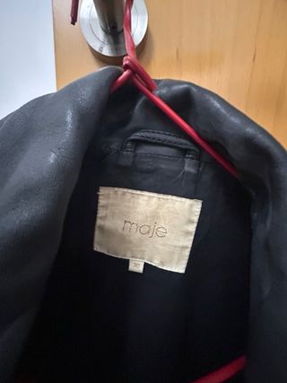 Chaqueta Cuero Negra Maje Talla S