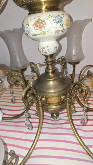 Lámpara araña de bronce