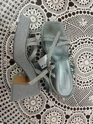 Sandalias Stradivarius Plataforma Glitter
