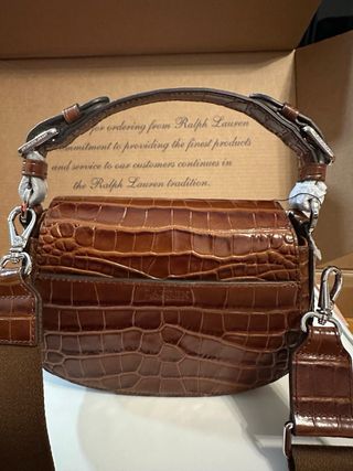 Borsa Polo Ralph Lauren Coccodrillo Marrone