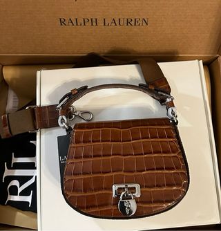 Borsa Polo Ralph Lauren Coccodrillo Marrone
