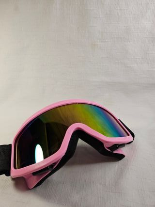 Gafas de esquí rosas con lente multicolor