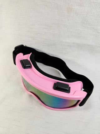 Gafas de esquí rosas con lente multicolor