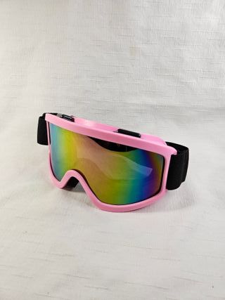 Gafas de esquí rosas con lente multicolor