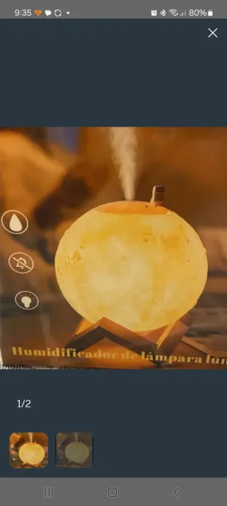 Humificador Lámpara Luna 3 Tonos
