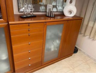 Mueble Comedor Madera y Cristal