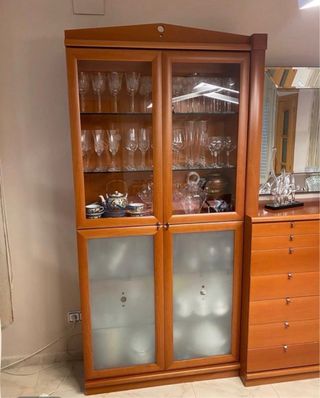 Mueble Comedor Madera y Cristal