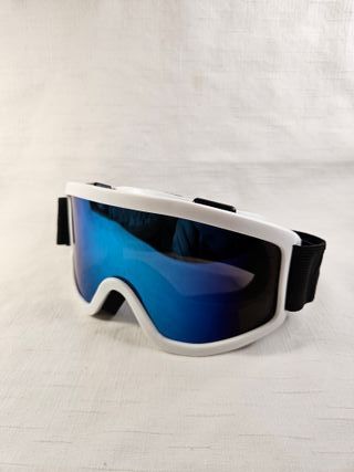 Gafas de esquí blancas con lente azul
