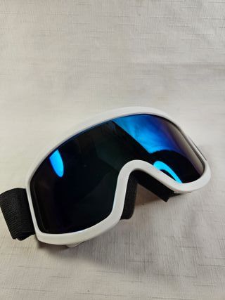 Gafas de esquí blancas con lente azul