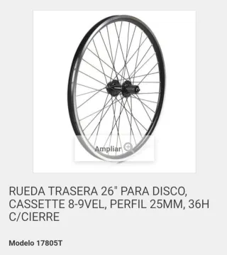Rueda Delantera Disco 26 Perfil 25mm