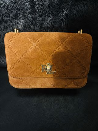 Borsa Polo Ralph Lauren camoscio marrone