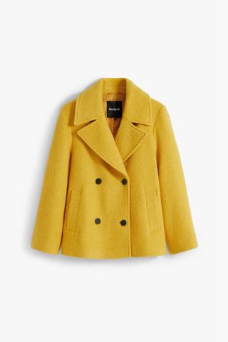 Abrigo Desigual Rizo Corto Amarillo Talla S